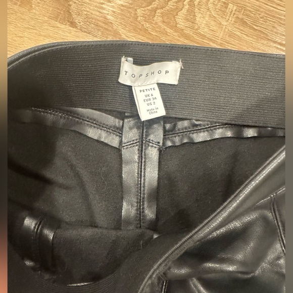 Topshop Black Faux Leather Trousers - Picture 5 of 8